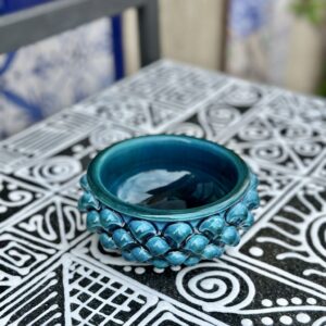 Pine cone bowl blue